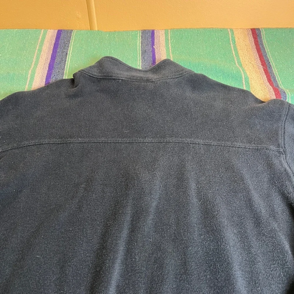Wolverine Quarter Zip Pullover Mens Large Black Ribbed Cotton Knit Sweater
